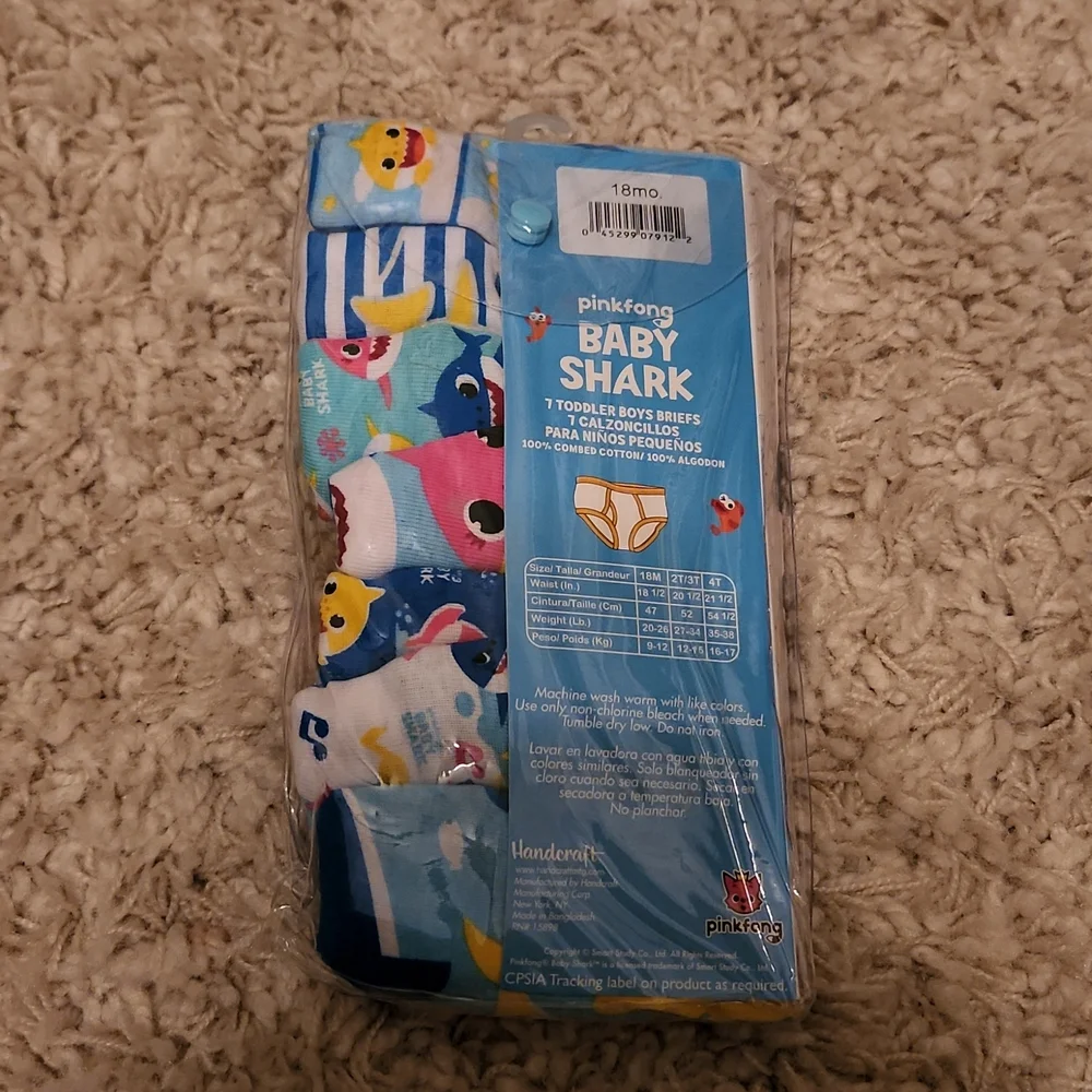 Baby Shark Briefs Toddler Size 18M